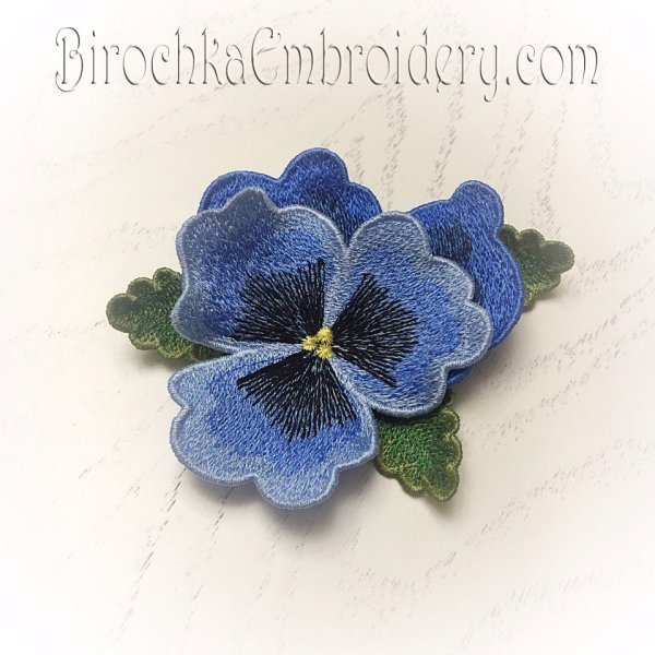 Free Standing Lace Pansies Flower machine embroidery design