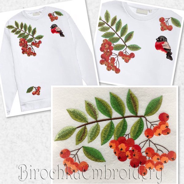 Rowanberry Floral Embroidery Pattern Machine Embroidery Design
