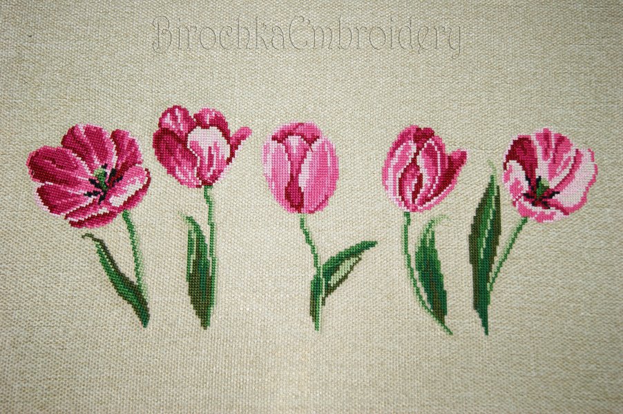 Set of Machine Embroidery Designs Tulips Cross stitch pattern