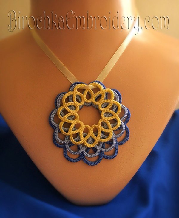 Free Standling Lace Necklace Tatting