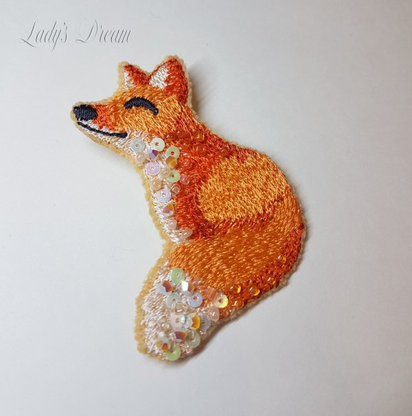 Fox machine embroidery design