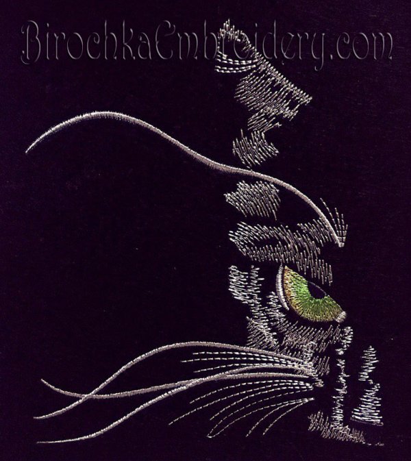 Animal Embroidery Pattern Black Cat