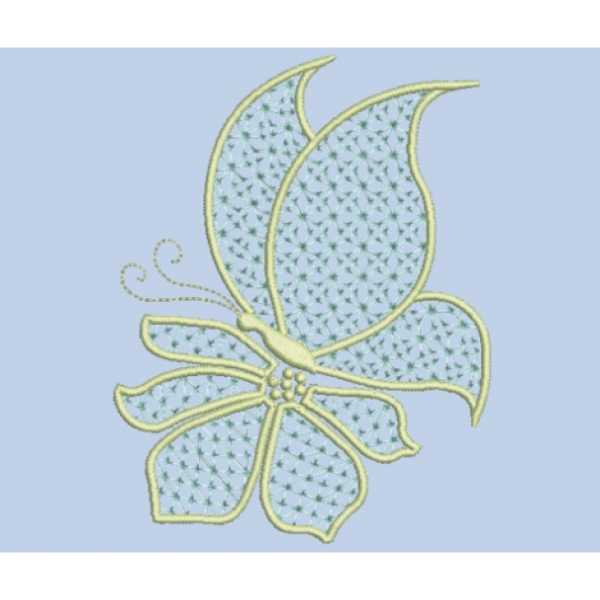Кружевной дизайн машинной вышивки -Бабочка и цветок
