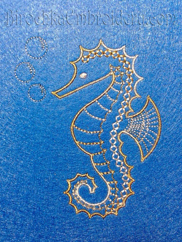 Machine Embroidery Design Seahorse