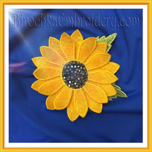 Free Standing Lace Sunflower Flower machine embroidery design