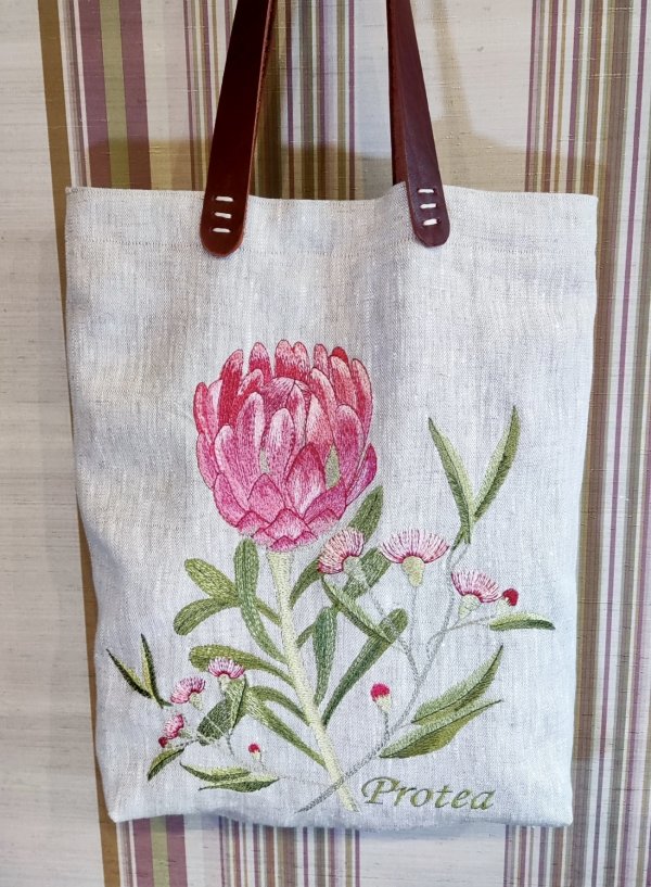 Protea set of machine embroidery designs in the art surface technique