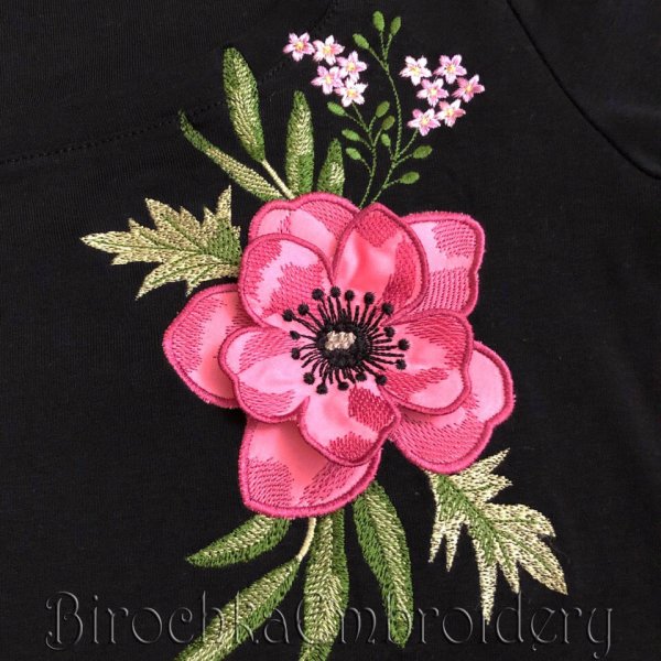Wind Flower Applique 3D Machine Embroidery Design