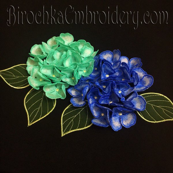 Applique 3D Flower Hydrangea Machine Embroidery Pattern
