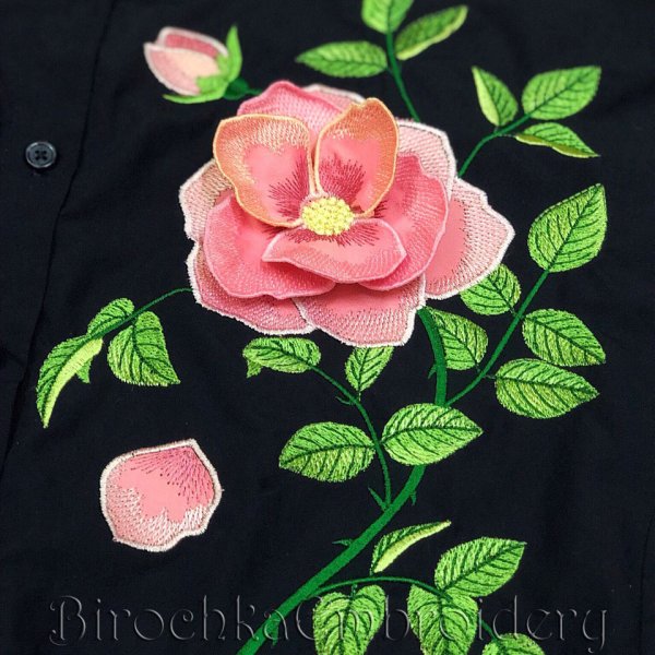 3D Rose Applique Machine Embroidery Design