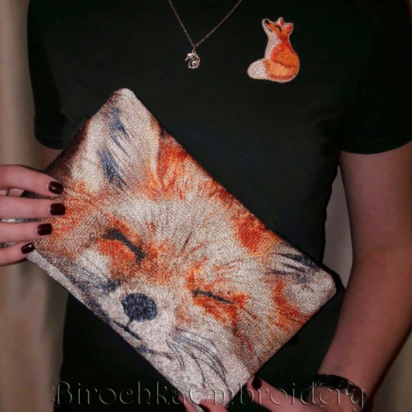 Fox Сlutch Bag in the hoop machine embroidery design
