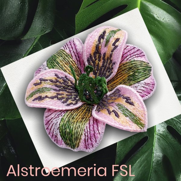 Alstroemeria FSL machine embroidery design
