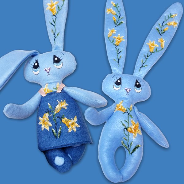 Sad Bunny Soft Toy Machine embroidery design