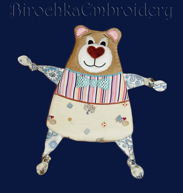 Baby Comforter Toy Bear Machine Embroidery Design In The Hoop