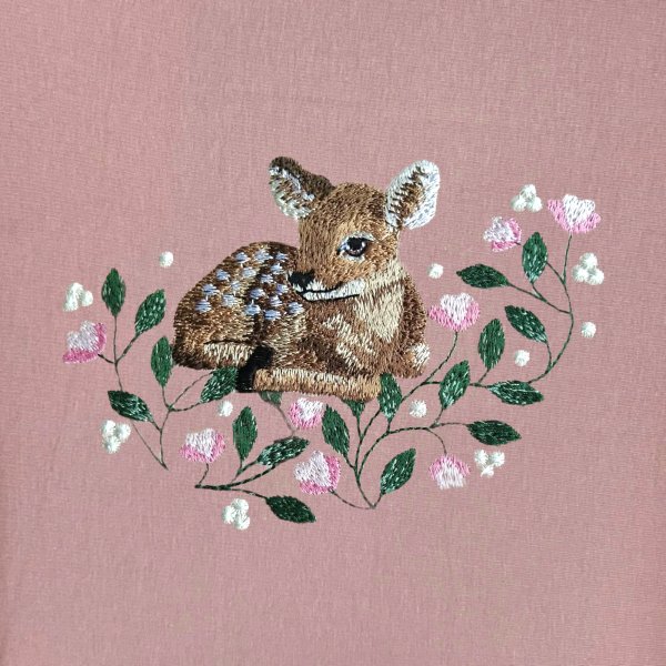 Fawn in flowers Machine embroidery design