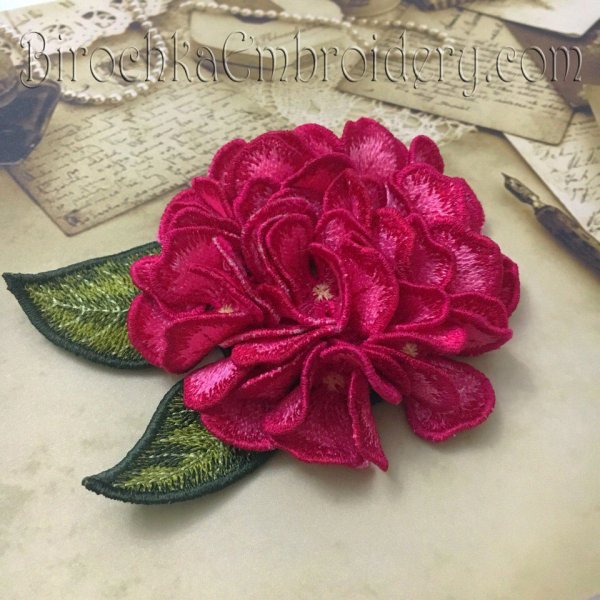 Free Standing Lace Hydrangea Flower machine embroidery deisgn