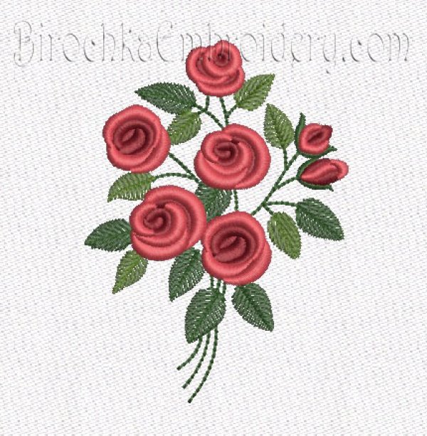 Дизайн машинной вышивки Букет роз