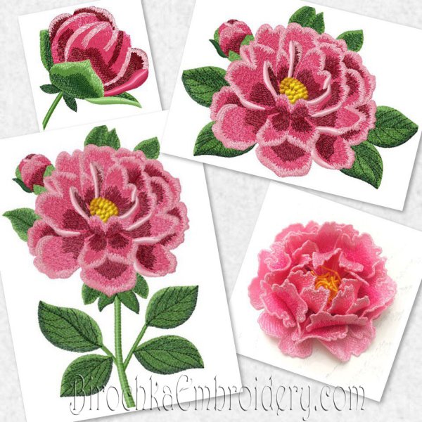 Reviews Flower Machine Embroidery Design Peony