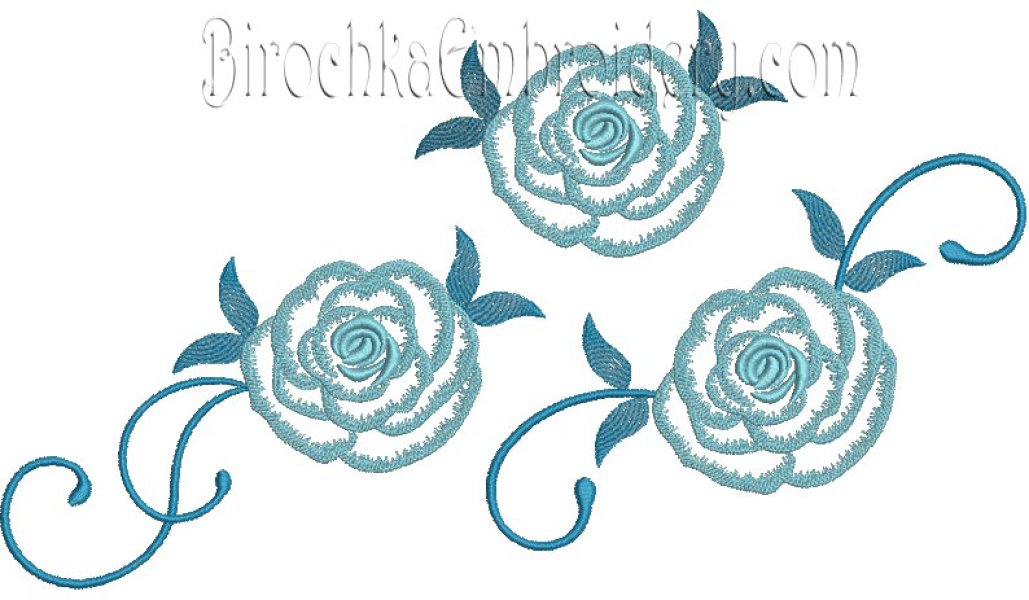 Machine Embroidery Design Set of Flowers