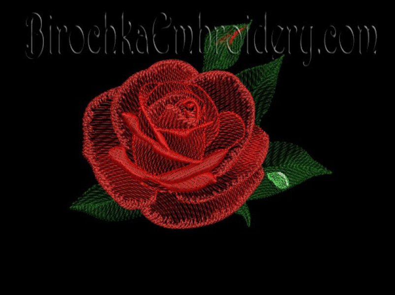 Machine Embroidery Design Rose with a drop of dew