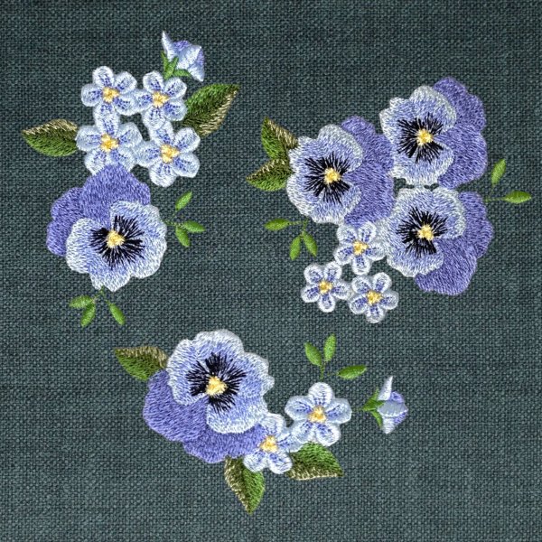 Pansies set for 4X4 hoops Machine embroidery designs