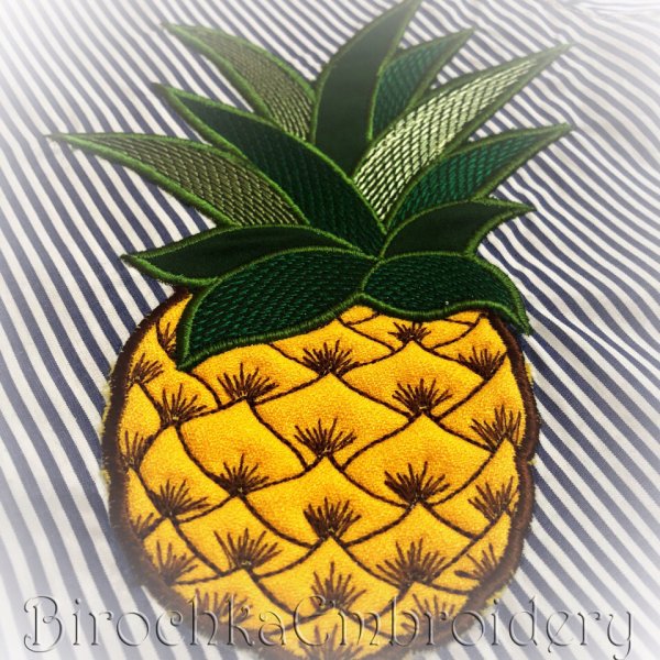 Pineapple applique embroidery pattern