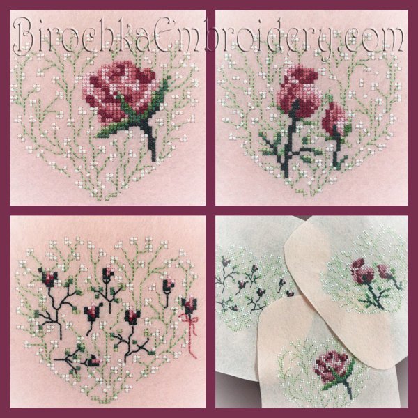 Machine Embroidery Design Rose Set Cross stitch pattern