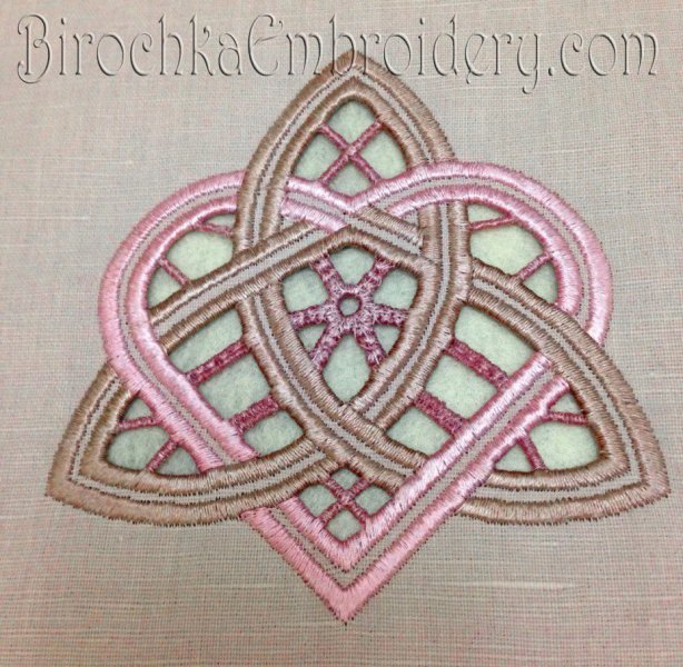 Cutwork Embroidery Design Celtic pattern Love and family