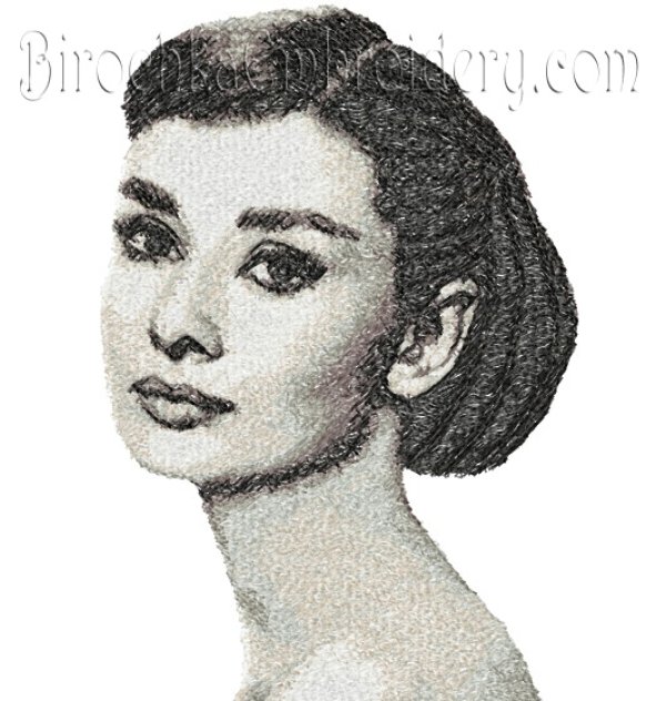 Machine Embroidery Design PhotoStitch Audrey Hepburn