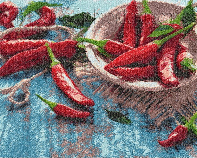Machine Embroidery Design PhotoStitch Chile Pepper