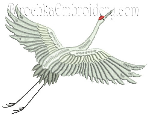 Machine Embroidery Design Crane bird