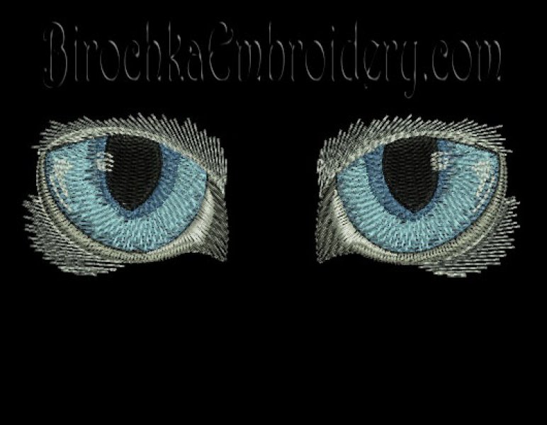 Дизайн машинной вышивки Кошачьи глаза