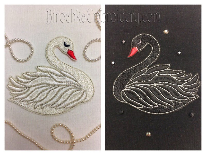 Machine Embroidery Designs Beautiful Swans