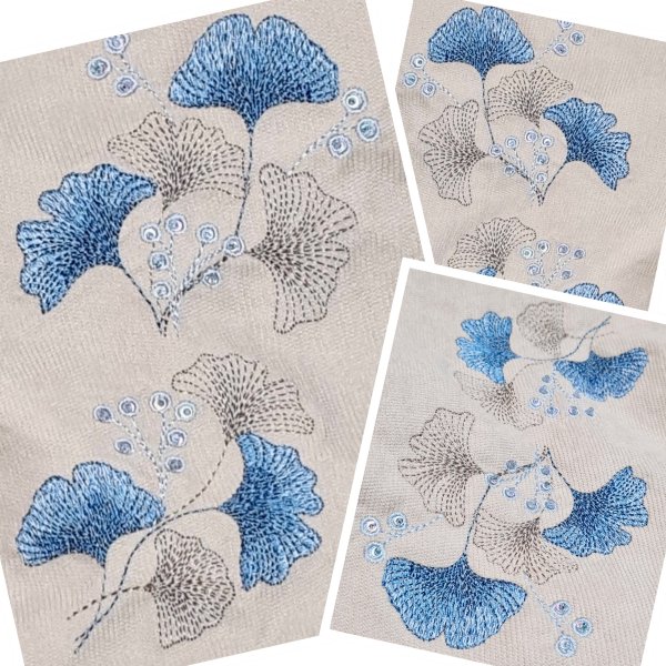 Ginkgo sprigs set of machine embroidery designs floral embroidery pattern digital embroidery motif