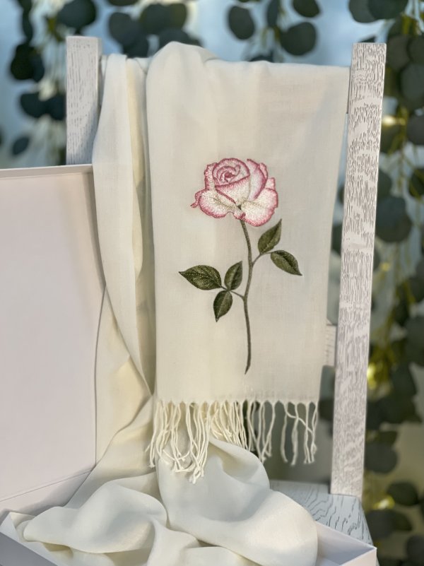 Machine embroidery design in art stitch technique “Beautiful Rose”