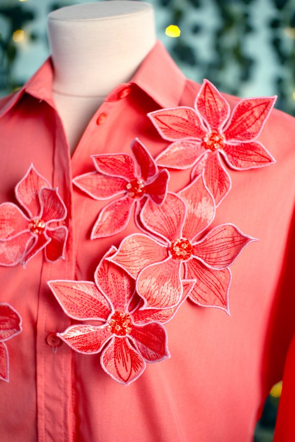 Объемные цветы для декора в технике аппликации дизайн машинной вышивки