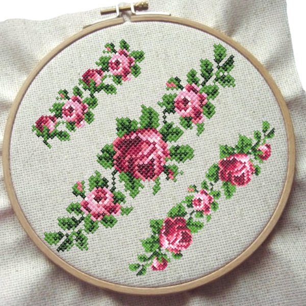 Machine Embroidery Design Rose Set Cross stitch pattern
